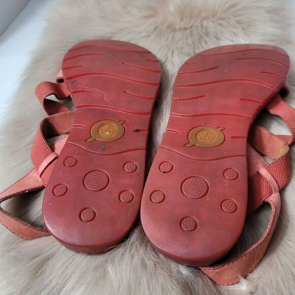 Born Elastic Strap Leather Sling Back Sandals Red Size 10 - Picture 9 of 9